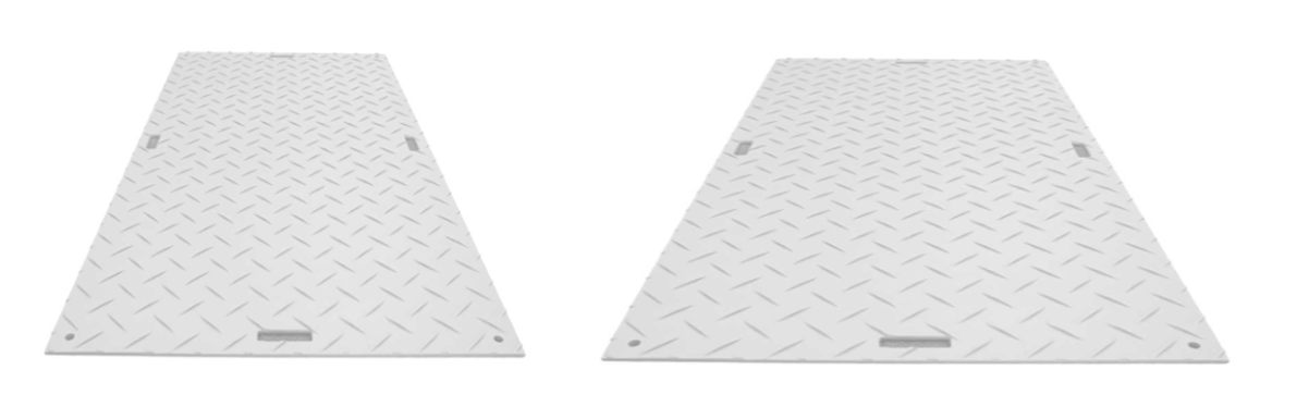 two different sized ground protection mats